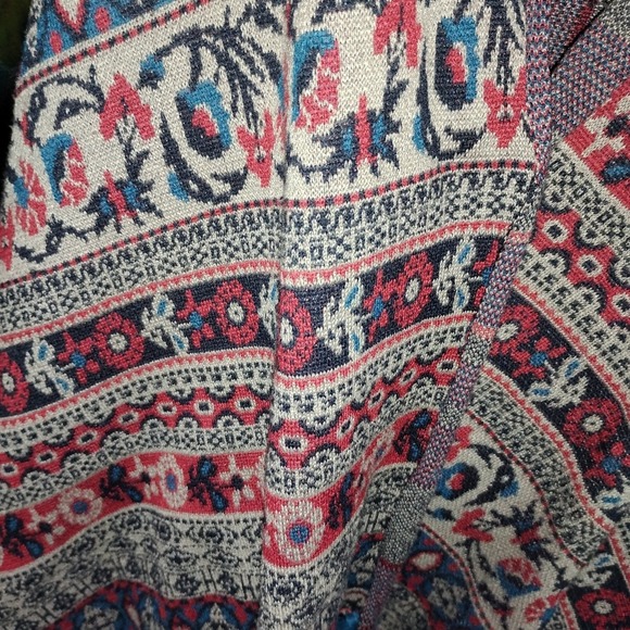 Flying Tomato Womens L Vest Boho Sleeveless Cardigan Floral Fringe Paisley Print - Picture 4 of 7
